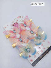 Hana Jewels  6 Pcs Small Multicolored Butterfly Hair Clips in one card ,12cards pkg and Total -72pcs in packing